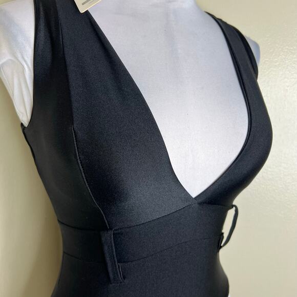 Emporio Body Bodysuit XS/SM Black Plunge V-Neck Padded Sleeveless Brazil Womens - Picture 6 of 10
